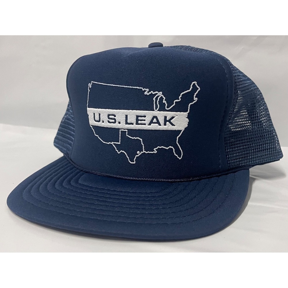 U.S. LEAK CAP TRUCKER HAT BLUE SNAP BACK
